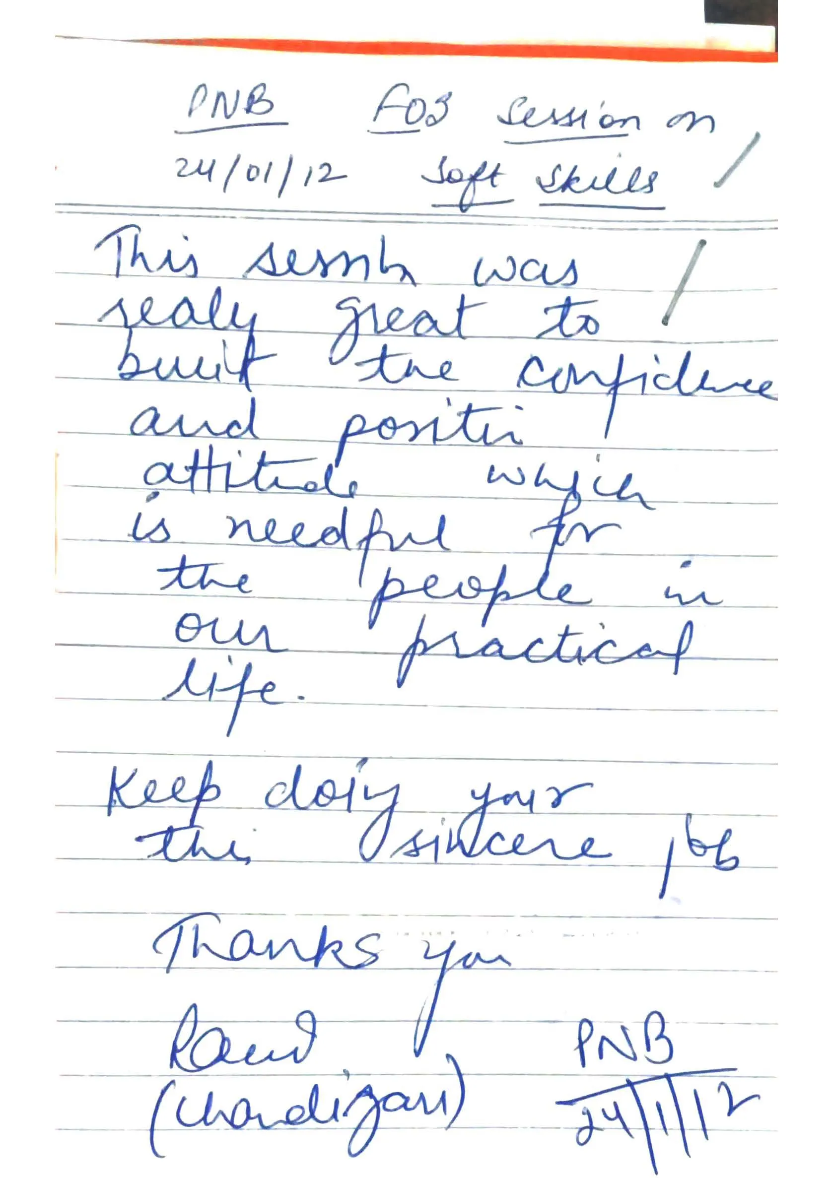 Scanned testimonial 13
